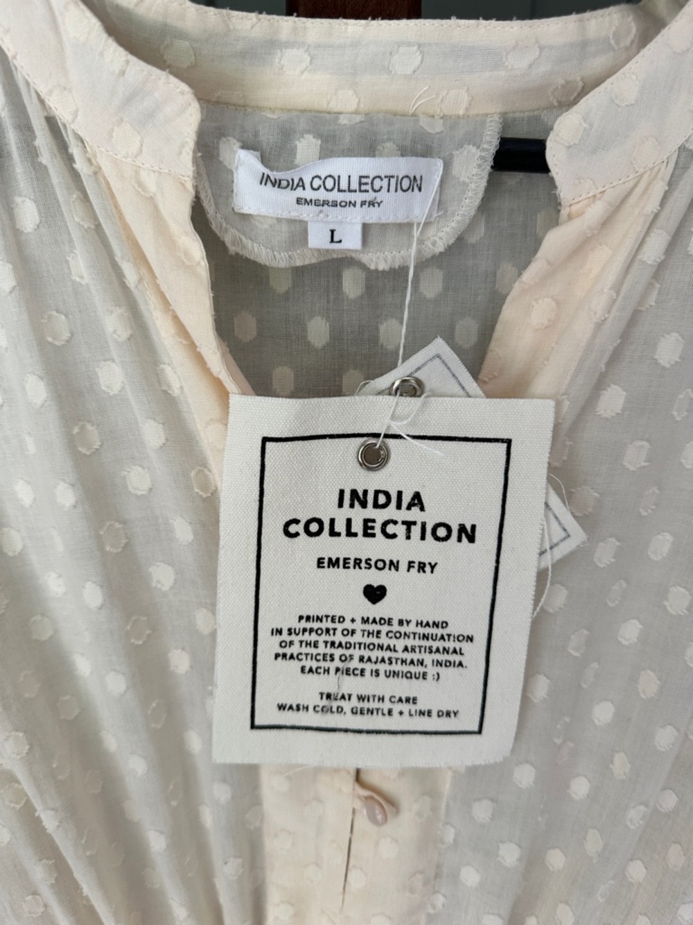 Emerson Fry India Collection Frances Dress 2- Salt size L NEW - Picture 5 of 8